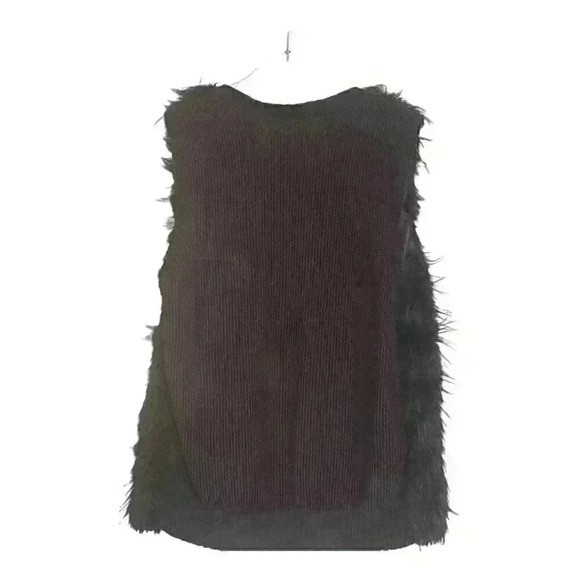 Sebby Collection Faux Fur Vest with Sweater Knit Back – One Size Fits Most - Picture 4 of 4